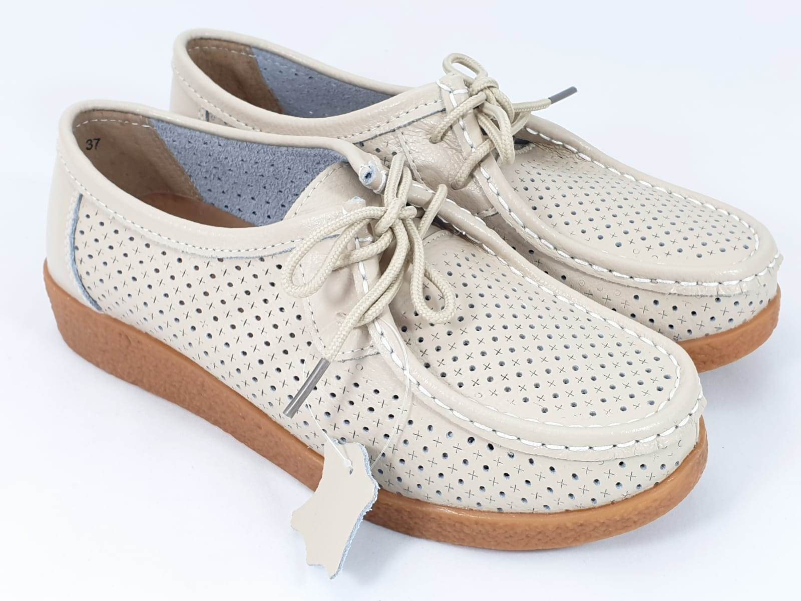 Pantofi dama piele bej Ileana2 biashoes.ro imagine reduceri